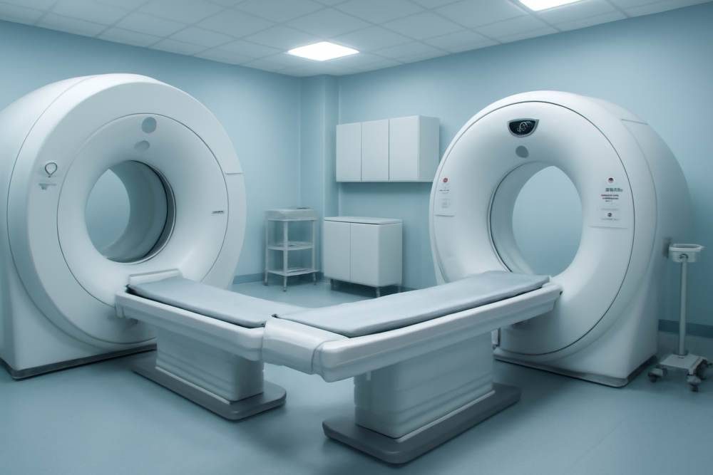 MRI-scanner en CT-scanner naast elkaar in een moderne medische onderzoeksruimte