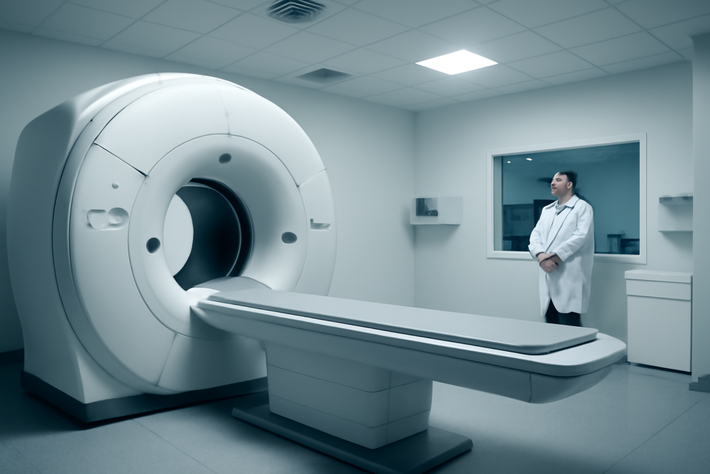 Moderne MRI-scanner in een kliniek voor een preventieve bodyscan
